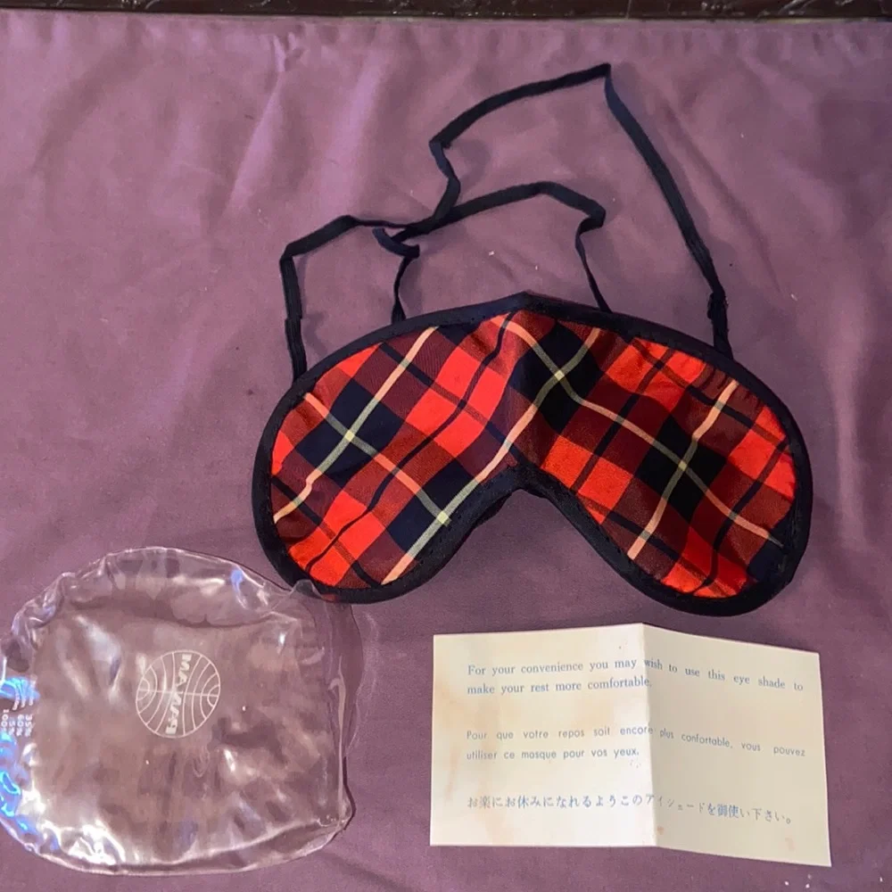 VINTAGE . MCM PAN AM . TRAVEL SET . SLEEP MASK ETC